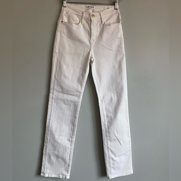 FRAME The Le High Straight White Classic Curve Enhancing Jeans Size 25 - Picture 4 of 16